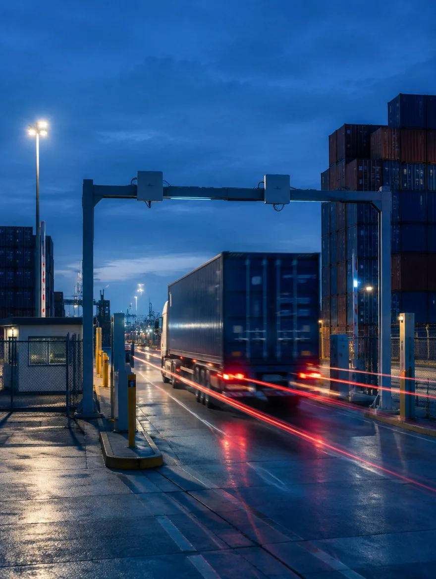 RFID gate at a container yard