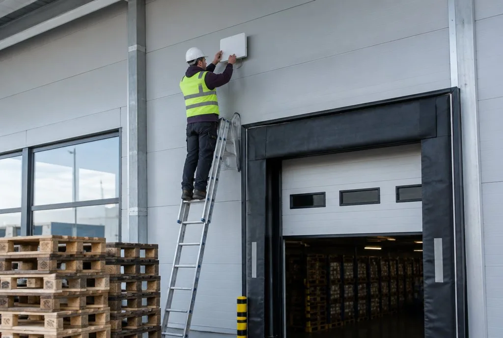 Installing an RFID antenna at a dock door
