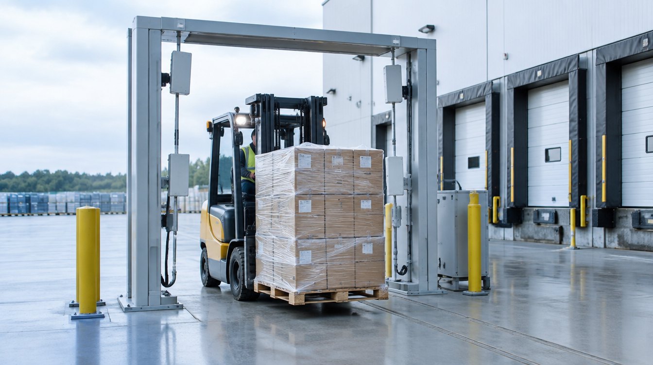 Pallets passing through an RFID portal