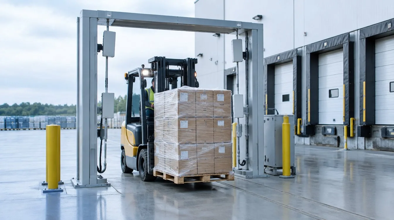 Pallets passing through an RFID portal