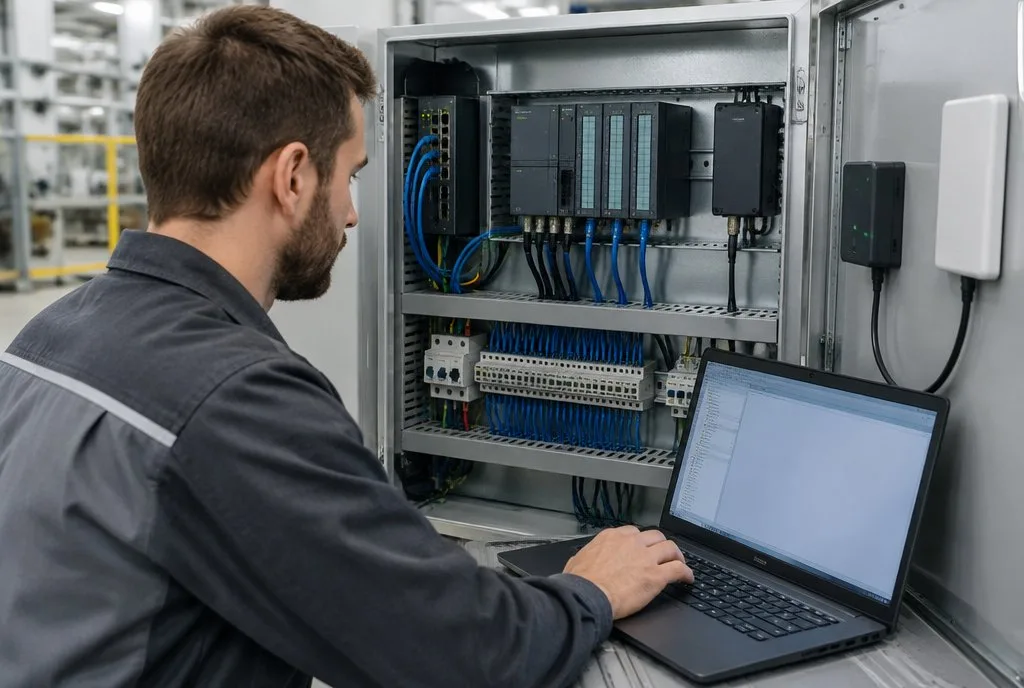 Commissioning an RFID system at a control cabinet Commissioning an RFID system at a control cabinet